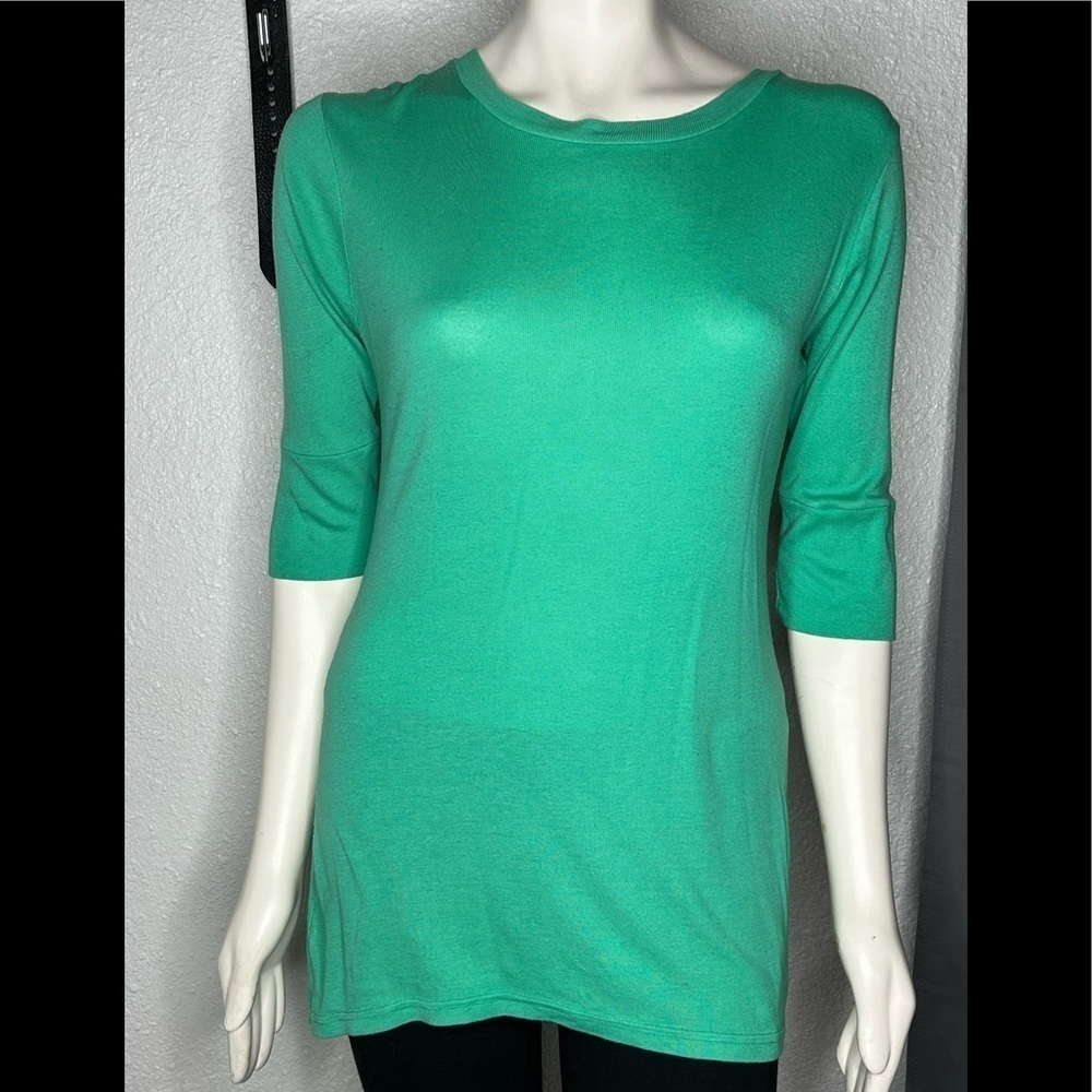 Sharon Segal 1/2 Sleeve Green Top Sz Large